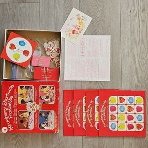 Vintage 80s Strawberry Shortcake Game Basket, Four Berry Fun Games